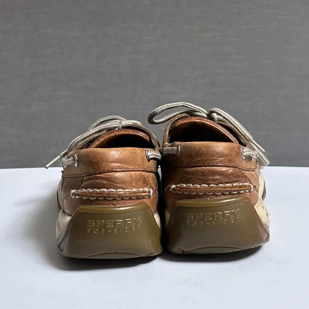 Sperry Boat Shoes 8M Brown Leather Mesh Nautical Classic Casual Coastal